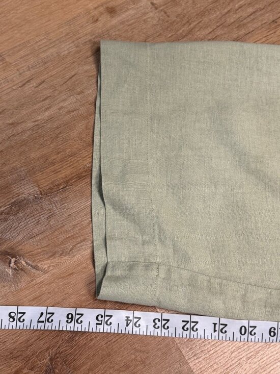 Abercrombie & Fitch Womens Sage Green Linen Blend Pants Elastic Waist Pockets Si - Picture 6 of 8